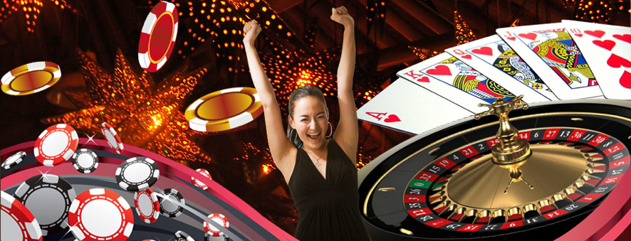 Juegos de casino, jugadora ganadora